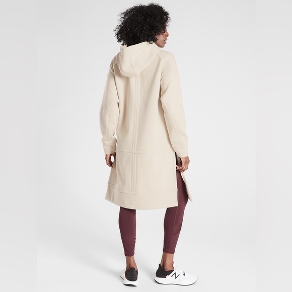 NWT Athleta Tenacity Duster Hoodie Sweatshirt Jacket in Putty - Size XS - Picture 3 of 14